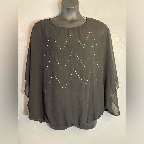 Cato black poncho blouse - Picture 1 of 9